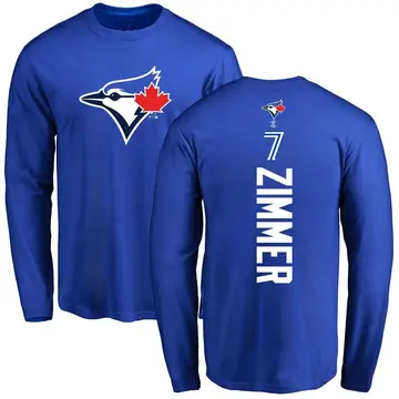 Men's Bradley Zimmer Toronto Blue Jays Backer Long Sleeve T-Shirt - Royal