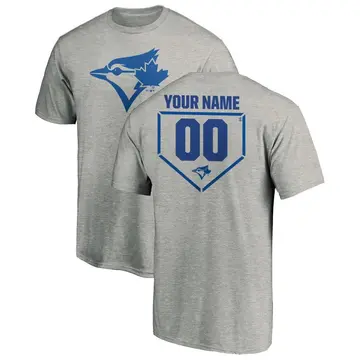 Men's Custom Toronto Blue Jays Custom RBI T-Shirt - Heathered Gray