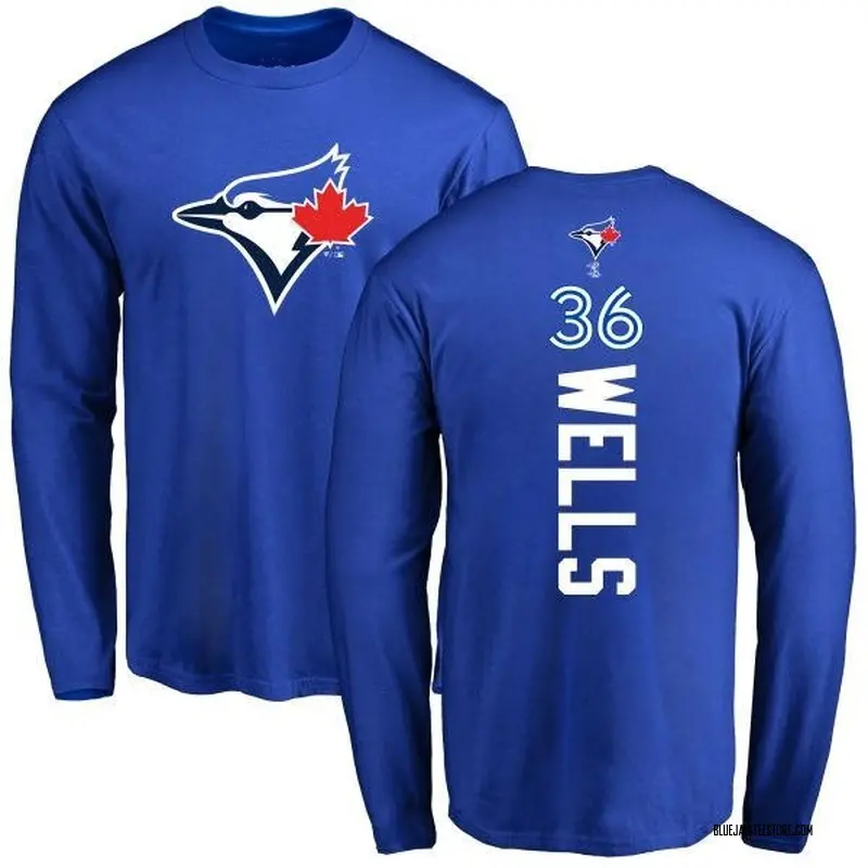 Men's David Wells Toronto Blue Jays Backer Long Sleeve T-Shirt - Royal