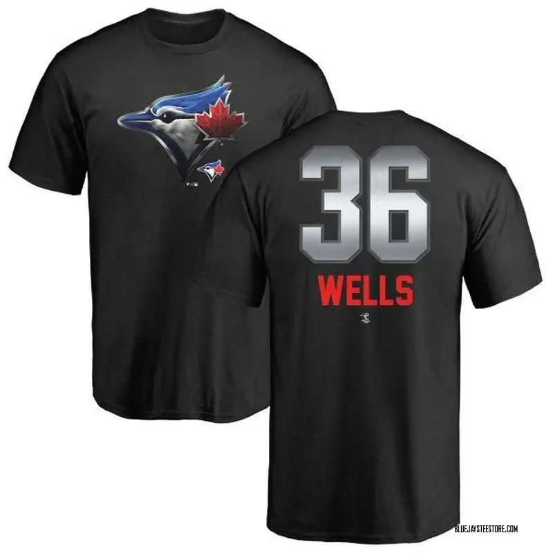 Men's David Wells Toronto Blue Jays Midnight Mascot T-Shirt - Black