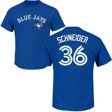 Men's Davis Schneider Toronto Blue Jays Roster Name & Number T-Shirt - Royal