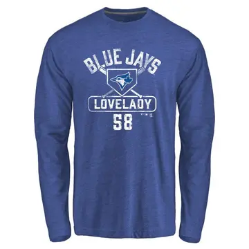 Men's Richard Lovelady Toronto Blue Jays Base Runner Tri-Blend Long Sleeve T-Shirt - Royal