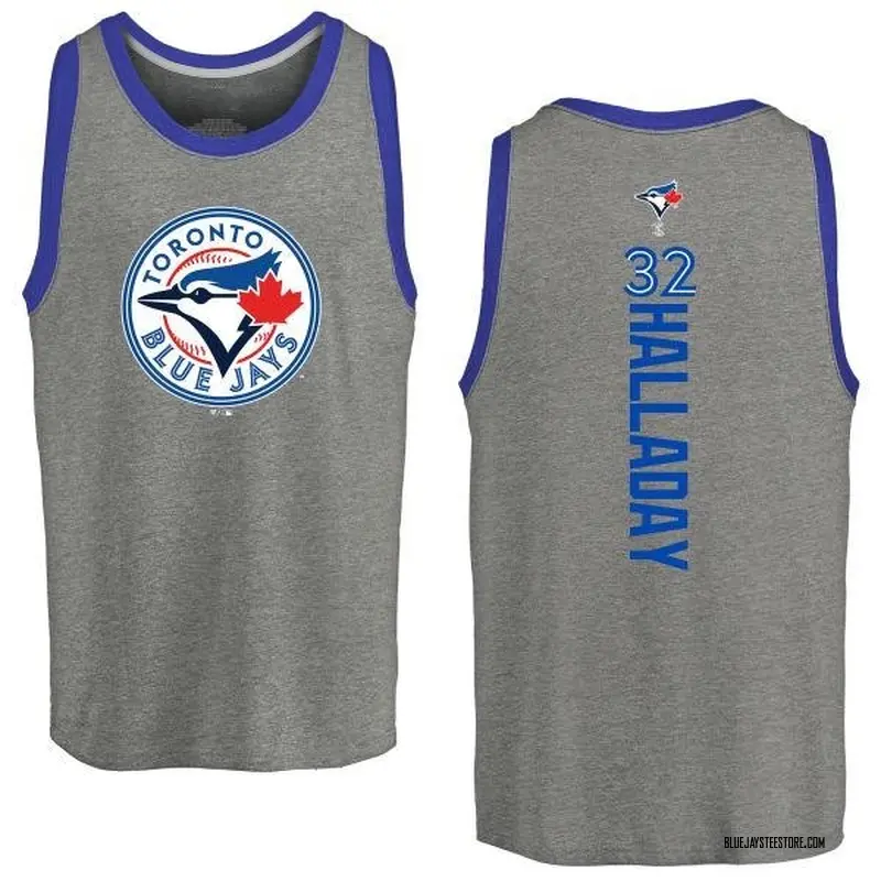 Men's Roy Halladay Toronto Blue Jays Backer Tri-Blend Tank Top - Ash