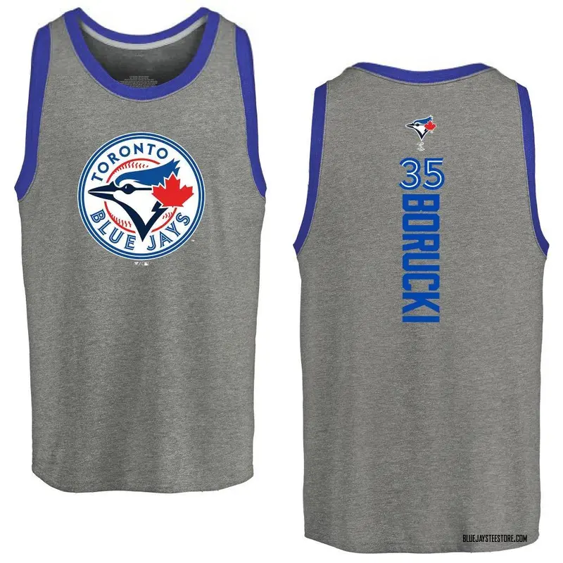 Men's Ryan Borucki Toronto Blue Jays Backer Tri-Blend Tank Top - Ash