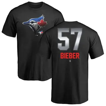 Men's Shane Bieber Toronto Blue Jays Midnight Mascot T-Shirt - Black
