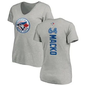 Women's Adam Macko Toronto Blue Jays Backer Slim Fit T-Shirt - Ash