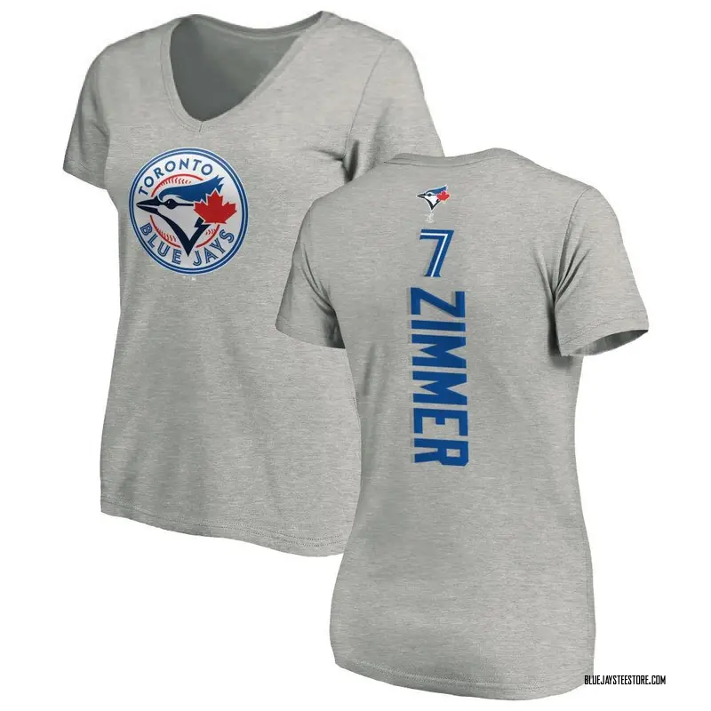 Women's Bradley Zimmer Toronto Blue Jays Backer Slim Fit T-Shirt - Ash