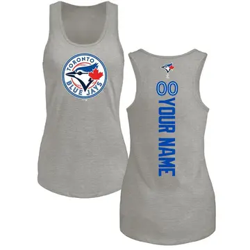 Women's Custom Toronto Blue Jays Custom Backer Tri-Blend Tank Top - Ash