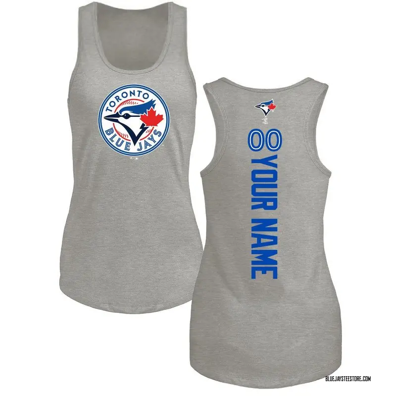 Women's Custom Toronto Blue Jays Custom Backer Tri-Blend Tank Top - Ash