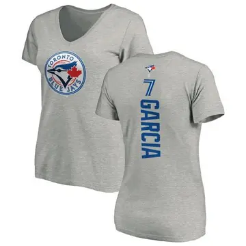 Women's Damaso Garcia Toronto Blue Jays Backer Slim Fit T-Shirt - Ash