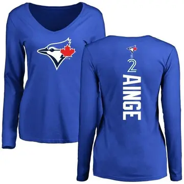 Women's Danny Ainge Toronto Blue Jays Backer Slim Fit Long Sleeve T-Shirt - Royal