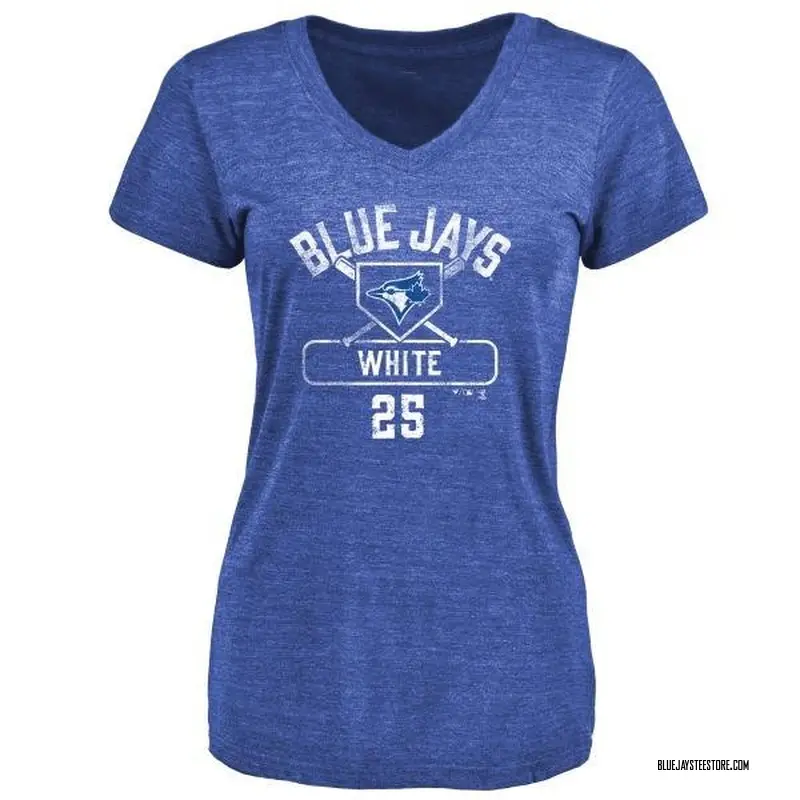 Women's Devon White Toronto Blue Jays Base Runner Tri-Blend T-Shirt - Royal