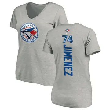 Women's Eloy Jimenez Toronto Blue Jays Backer Slim Fit T-Shirt - Ash