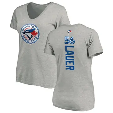 Women's Eric Lauer Toronto Blue Jays Backer Slim Fit T-Shirt - Ash