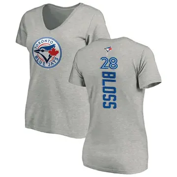 Women's Jake Bloss Toronto Blue Jays Backer Slim Fit T-Shirt - Ash