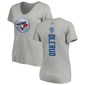 Women's John Olerud Toronto Blue Jays Backer Slim Fit T-Shirt - Ash