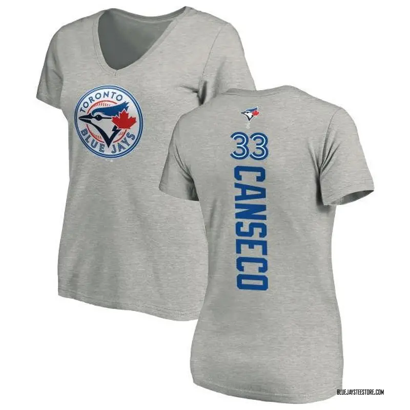 Women's Jose Canseco Toronto Blue Jays Backer Slim Fit T-Shirt - Ash