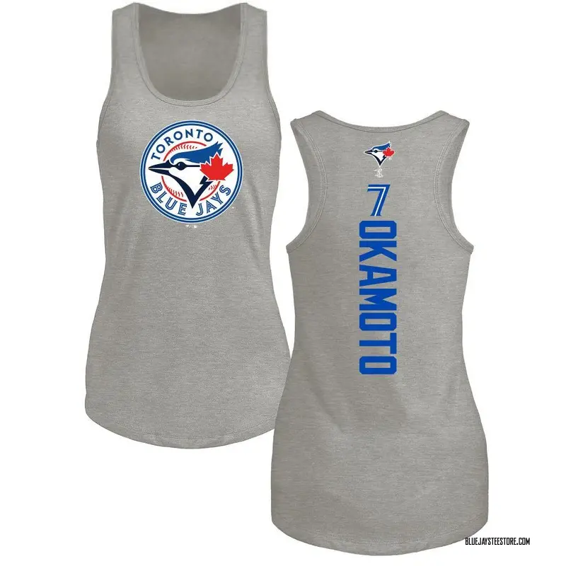 Women's Kazuma Okamoto Toronto Blue Jays Backer Tri-Blend Tank Top - Ash