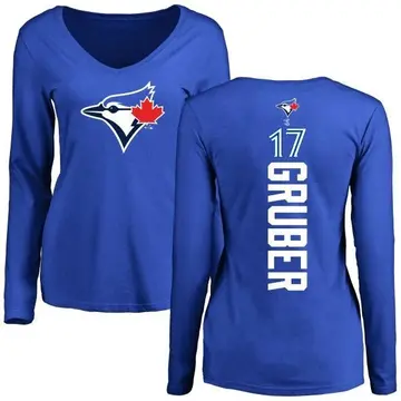 Women's Kelly Gruber Toronto Blue Jays Backer Slim Fit Long Sleeve T-Shirt - Royal