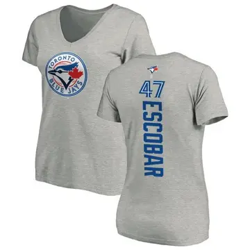 Women's Kelvim Escobar Toronto Blue Jays Backer Slim Fit T-Shirt - Ash