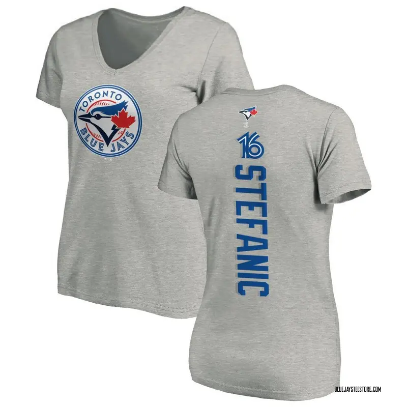 Women's Michael Stefanic Toronto Blue Jays Backer Slim Fit T-Shirt - Ash