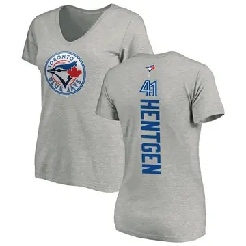 Women's Pat Hentgen Toronto Blue Jays Backer Slim Fit T-Shirt - Ash