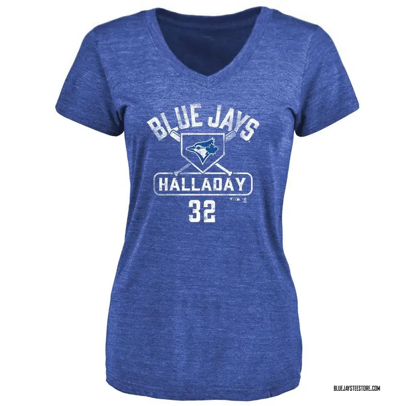 Women's Roy Halladay Toronto Blue Jays Base Runner Tri-Blend T-Shirt - Royal