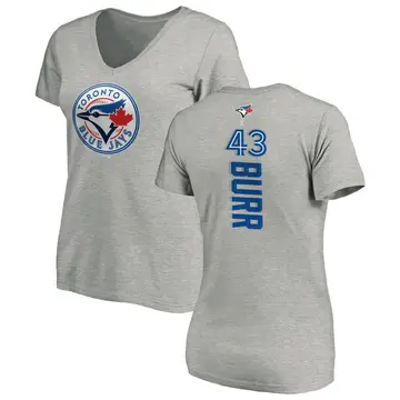 Women's Ryan Burr Toronto Blue Jays Backer Slim Fit T-Shirt - Ash