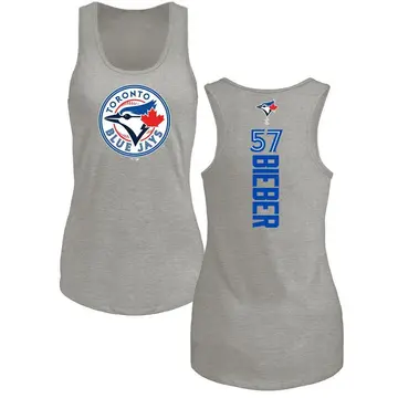 Women's Shane Bieber Toronto Blue Jays Backer Tri-Blend Tank Top - Ash