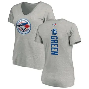 Women's Shawn Green Toronto Blue Jays Backer Slim Fit T-Shirt - Ash