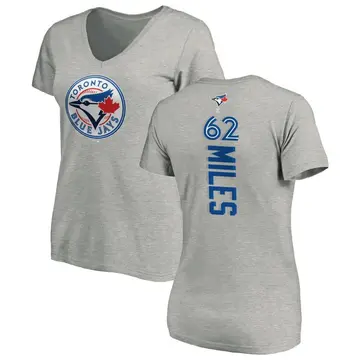 Women's Spencer Miles Toronto Blue Jays Backer Slim Fit T-Shirt - Ash
