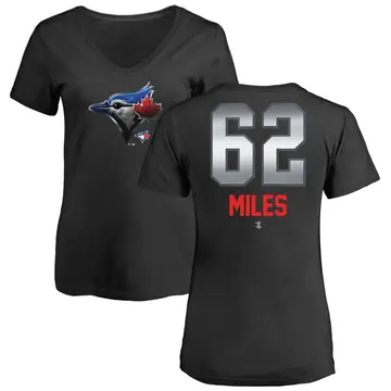 Women's Spencer Miles Toronto Blue Jays Midnight Mascot V-Neck T-Shirt - Black