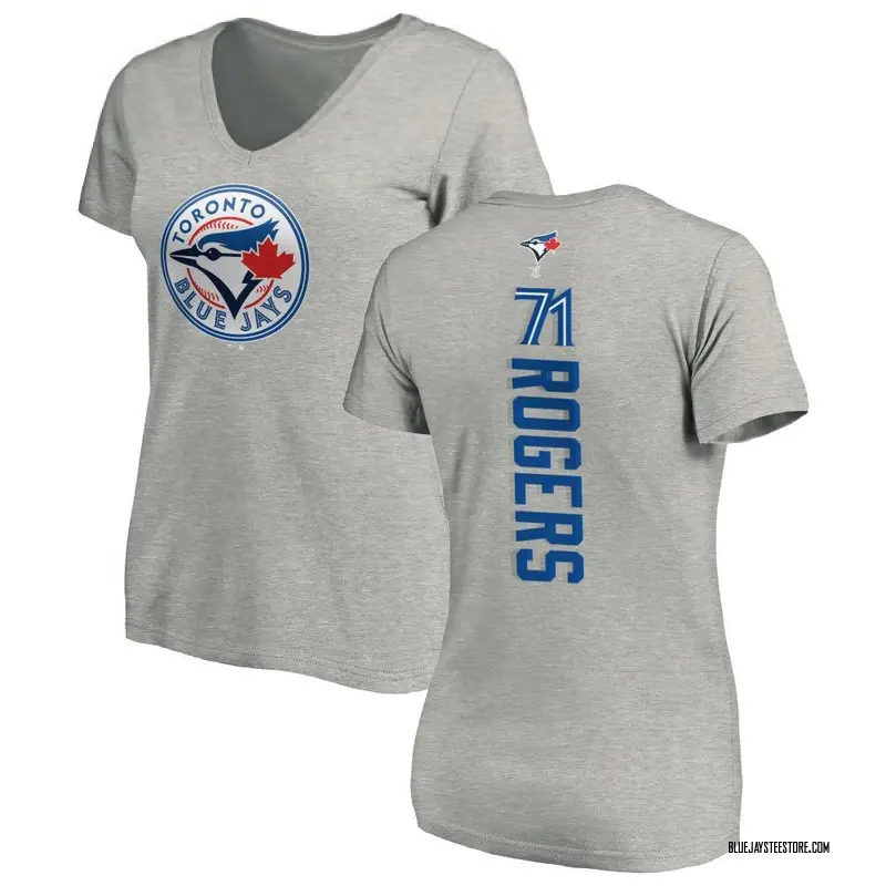 Women's Tyler Rogers Toronto Blue Jays Backer Slim Fit T-Shirt - Ash
