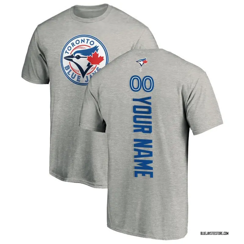 Youth Custom Toronto Blue Jays Custom Backer T-Shirt - Ash